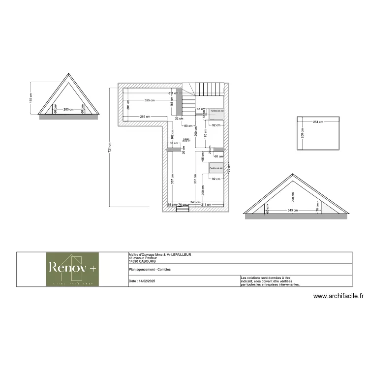 Plan agencement combles LEPAILLEUR V2. Plan de Plan agencement combles LEPAILLEUR V2. Plan de