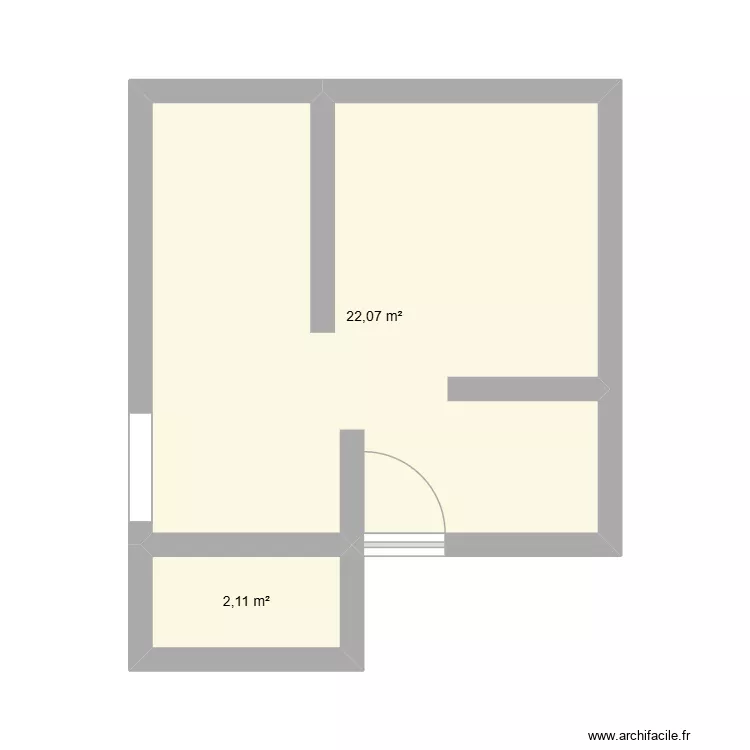 Canteloup. Plan de 2 pièces et 24 m² Canteloup. Plan de 2 pièces et 24 m²