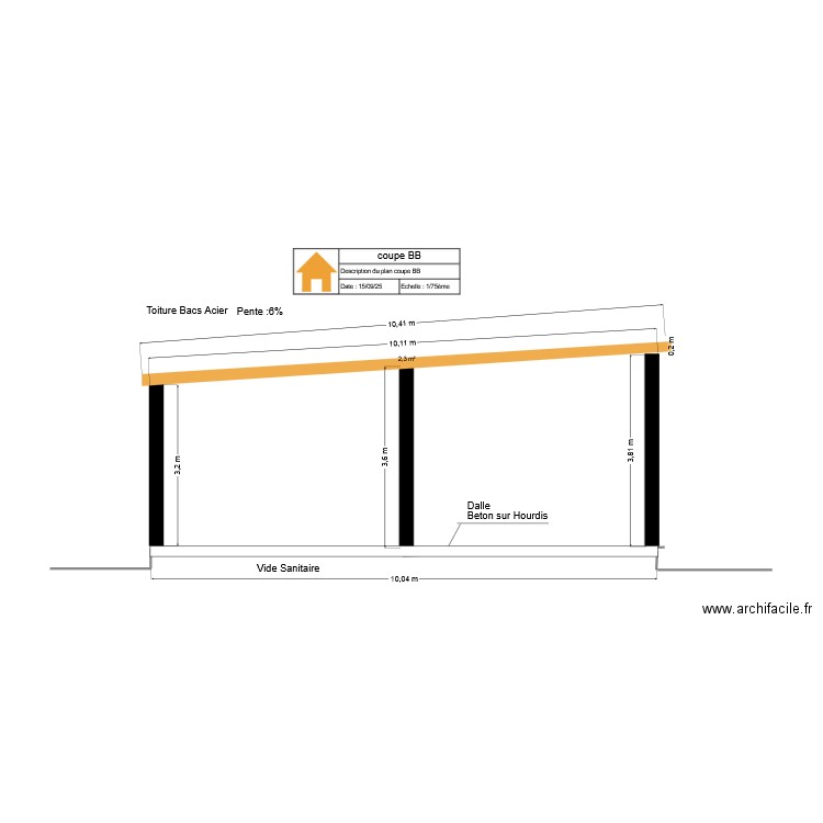 coupe BB. Plan de 0 pièce et 0 m2