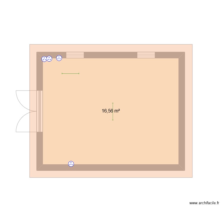 cabanon garage. Plan de 1 pièce et 17 m2