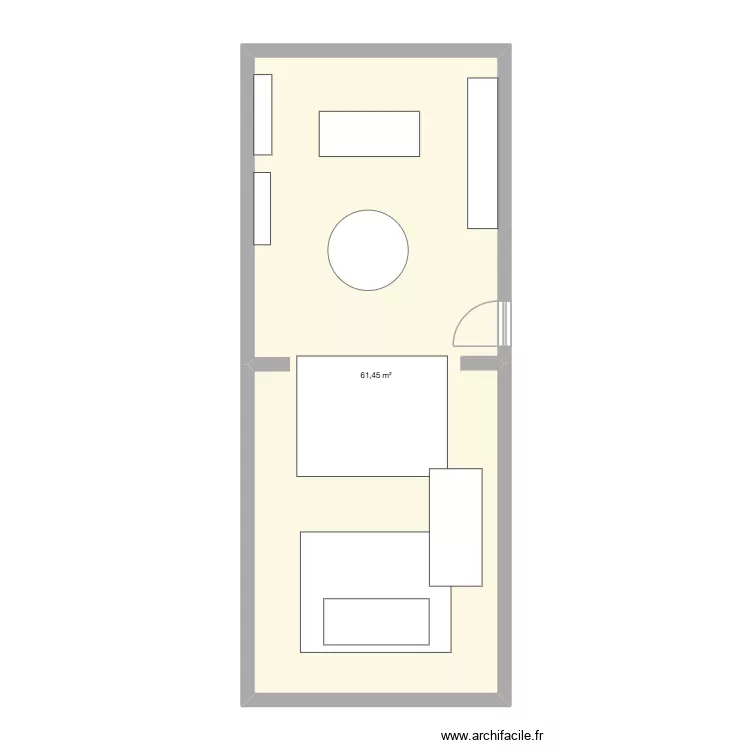 okllkml. Plan de 1  et 61 m²