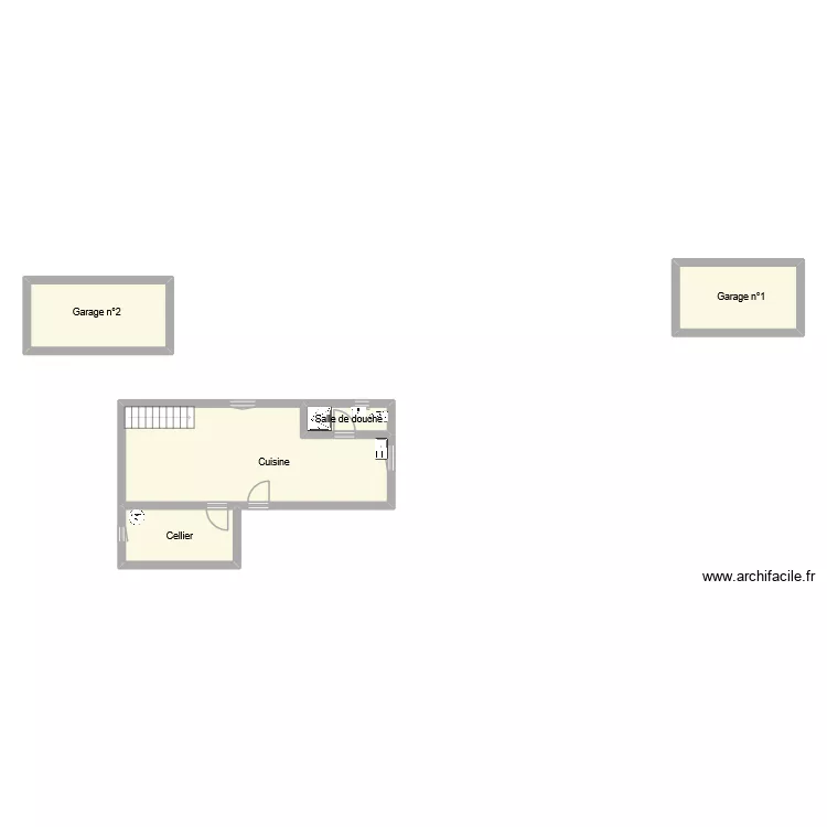 biraison rdc. Plan de 5  et 65 m²