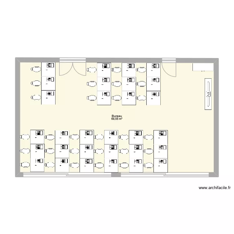 version 30 tables 80. Plan de 1  et 69 m²