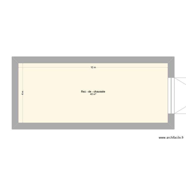 Plan cotations grange. Plan de 1 pièce et 40 m2