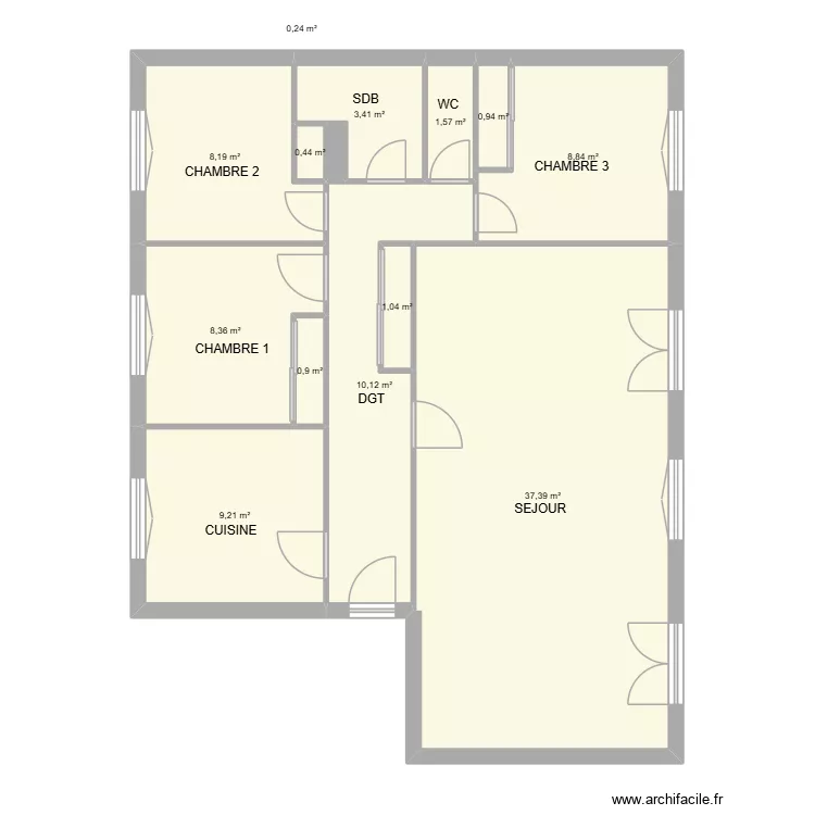SCI ALICE. Plan de 13 pièces et 91 m²