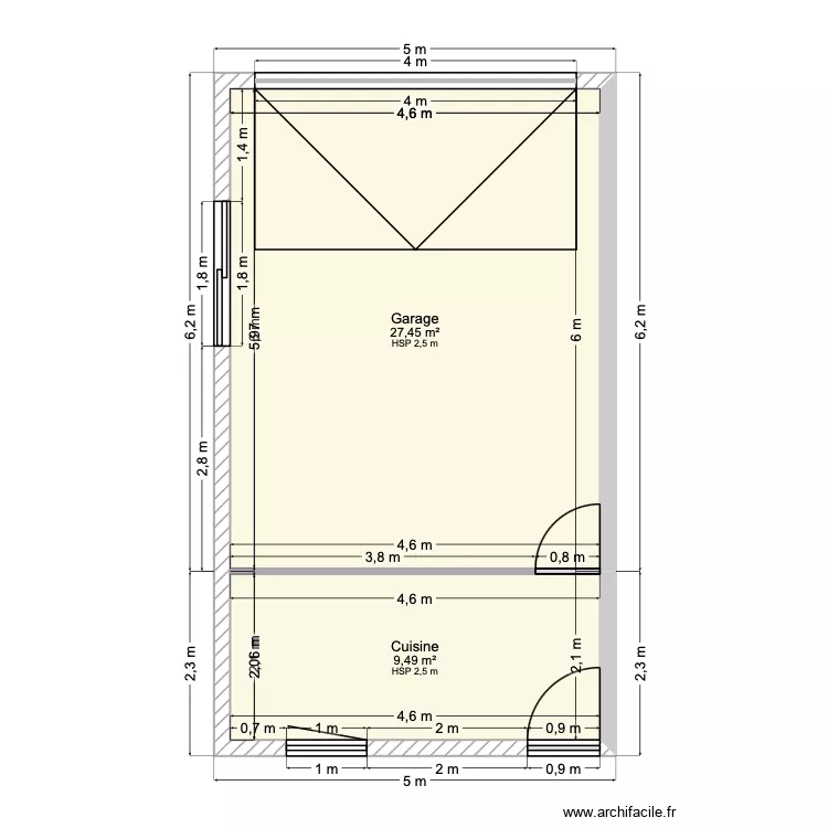 garage. Plan de 2 et 37 m² garage. Plan de 2 et 37 m²