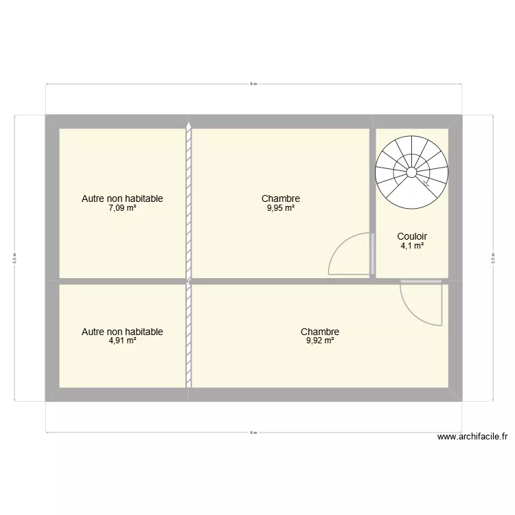 CANY ETAGE IMMEU. Plan de 5  et 36 m²