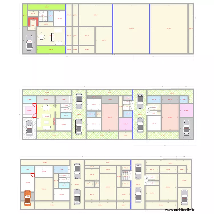 Jacqueville duplex v3 Duplex. Plan de 109 pièces et 1563 m²