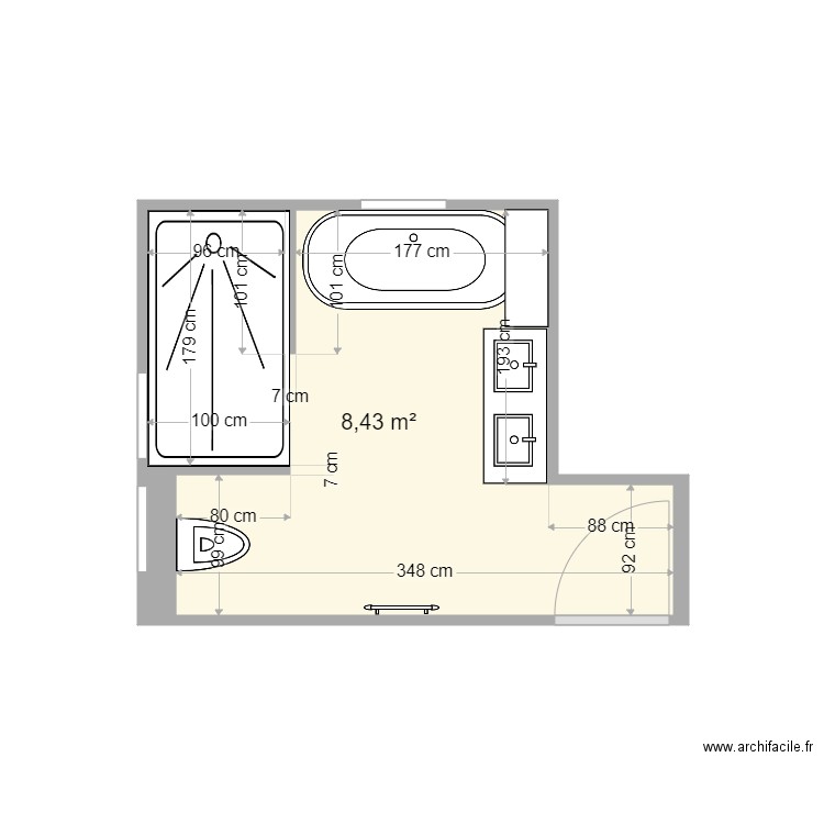 SDB BARA. Plan de 0 pièce et 0 m2