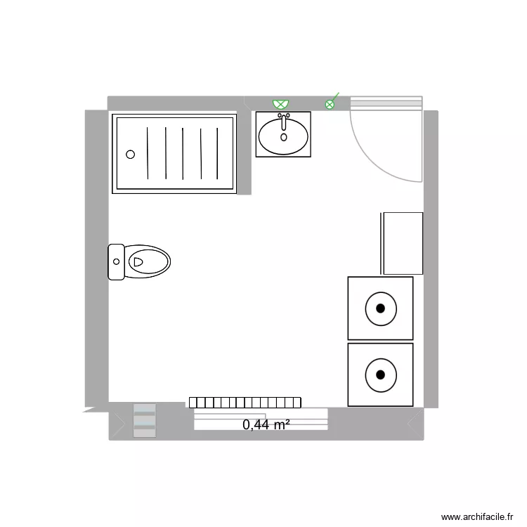 SDB projet 2. Plan de 1 et 0 m² SDB projet 2. Plan de 1 et 0 m²