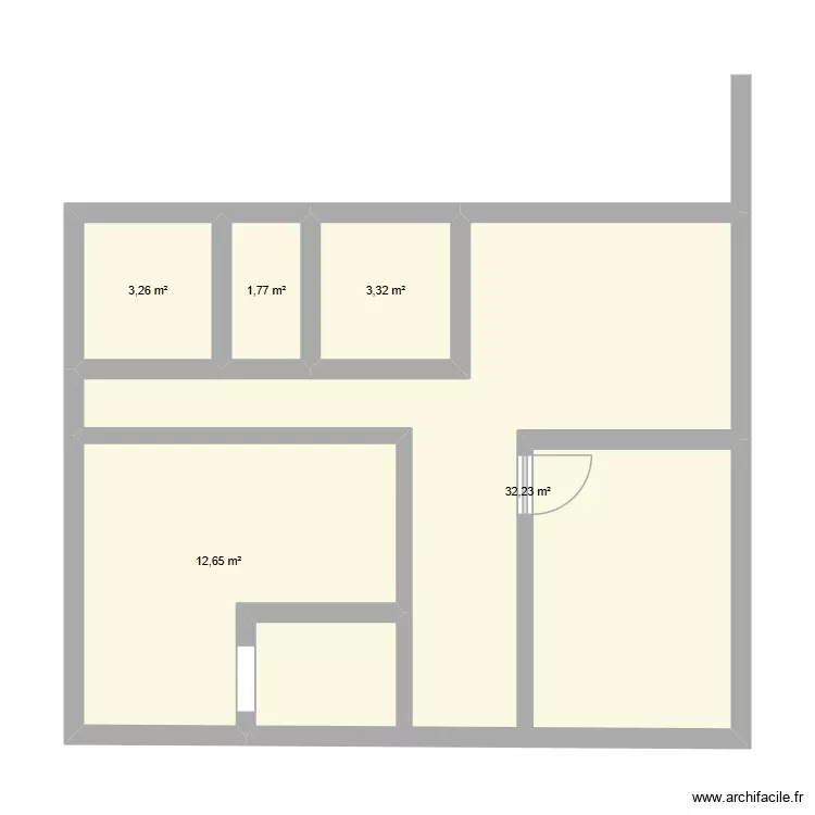 sak. Plan de 5 Pièces et 53 m²