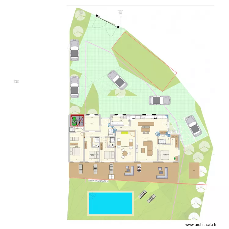 kaloespele. Plan de 12 Pièces et 156 m²