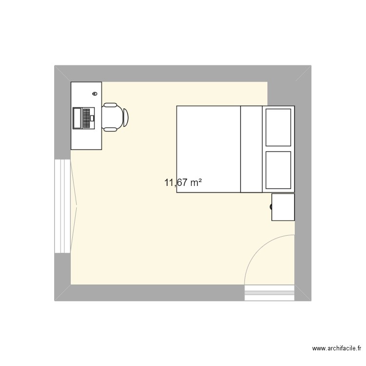 Chambre Melvyn. Plan de 0 pièce et 0 m2
