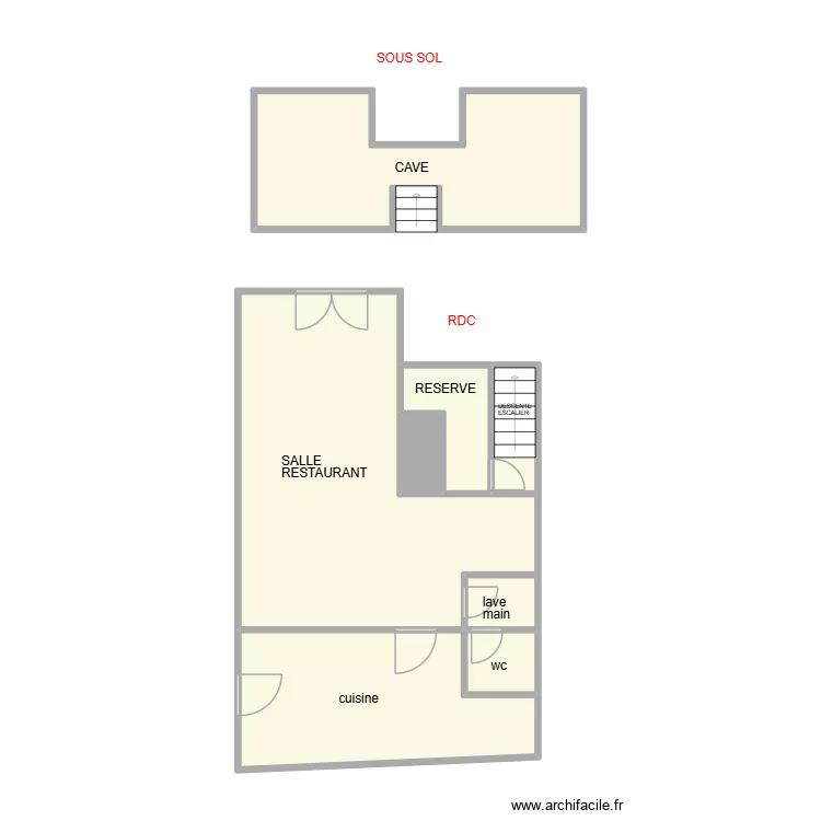 RESTAURANT NIMES. Plan de 8  et 60 m²