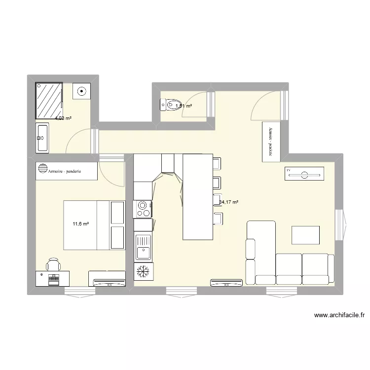 f2 r&eacute;novation. Plan de 