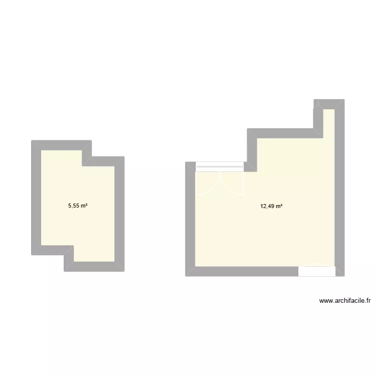 Salon. Plan de 2  et 18 m²