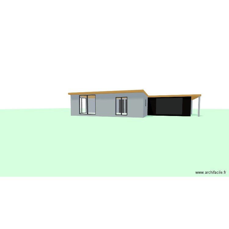 Chalet. Plan de 4 pièces et 65 m2
