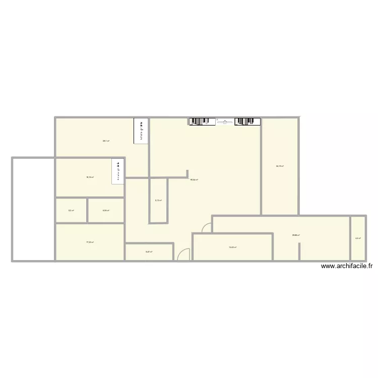 Bouskoura. Plan de 12  et 255 m²
