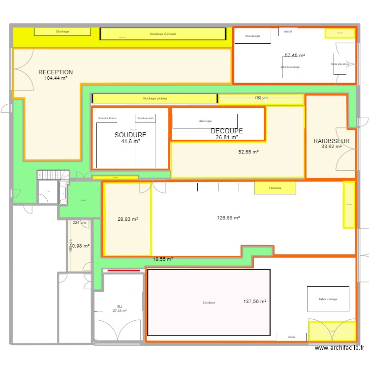 Atelier Zonage 1. Plan de 21 pièces et 839 m2