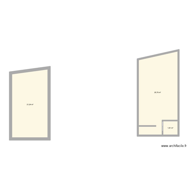 studio cléry v3. Plan de 3 pièces et 49 m2