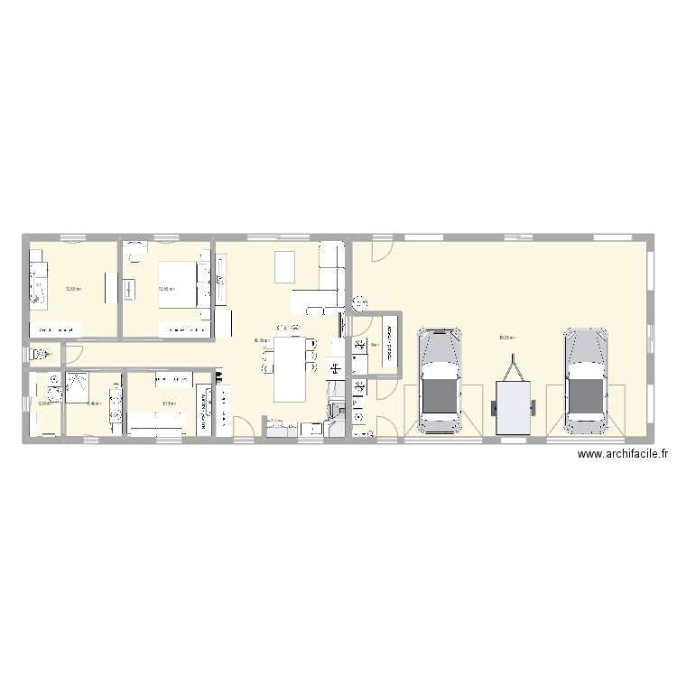 Plan maison 3. Plan de 9 pièces et 170 m2