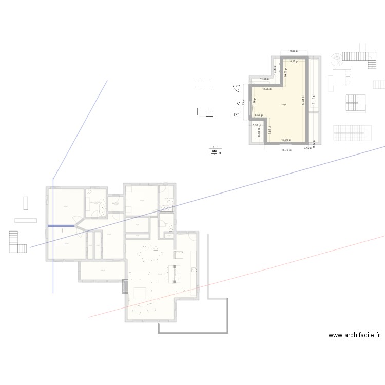 PLAN RENO GARAGE DÉTACHÉ 5. Plan de 17 pièces et 261 m2
