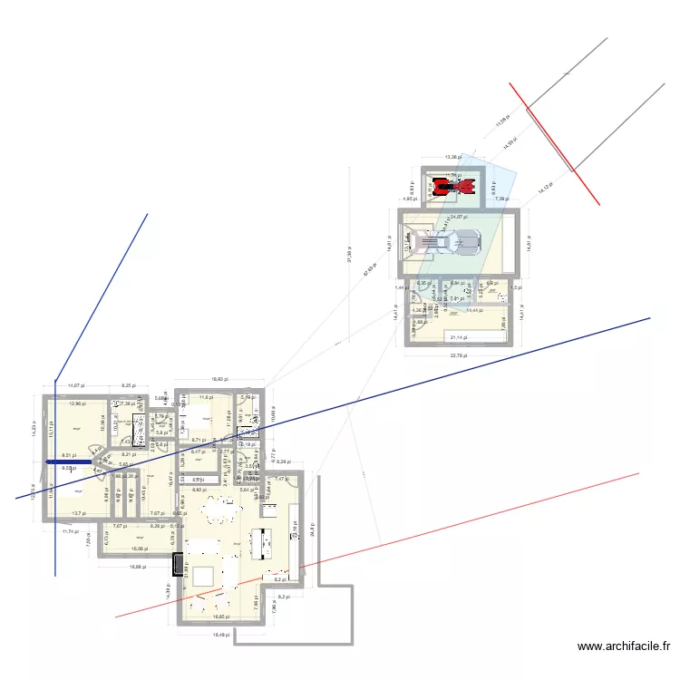 PLAN RENO GARAGE D&Eacute;TACH&Eacute; 5. Plan de 22  et 248 m²