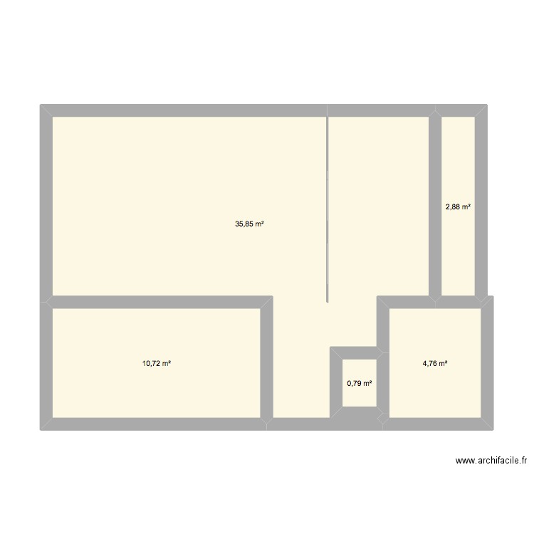 ODB V10. Plan de 5 pièces et 55 m2