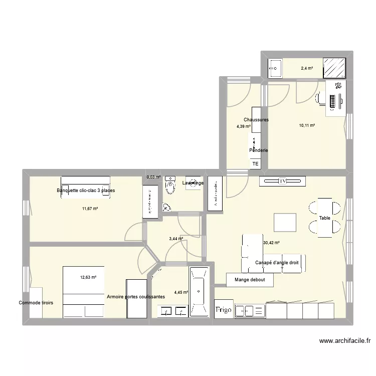 HomeSweetHome. Plan de 9  et 80 m²