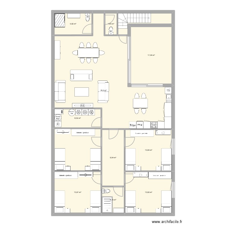 appartement havelange 3. Plan de 10 pièces et 162 m2