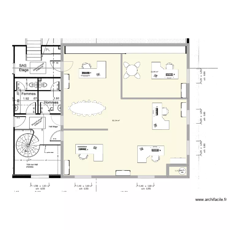 BUREAUX ETAGE. Plan de 