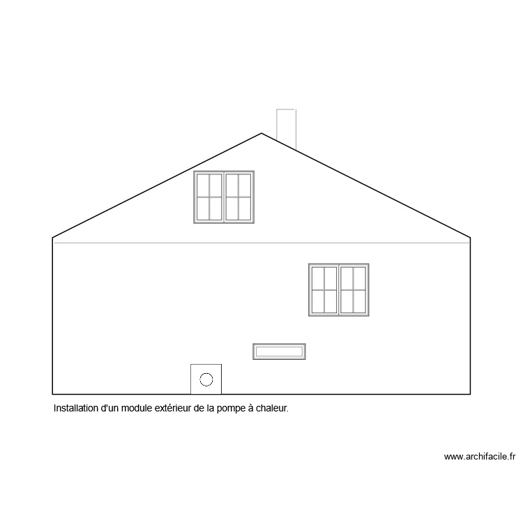 Facade maison - Pignon 2 apr&egrave;s travaux. Plan de 