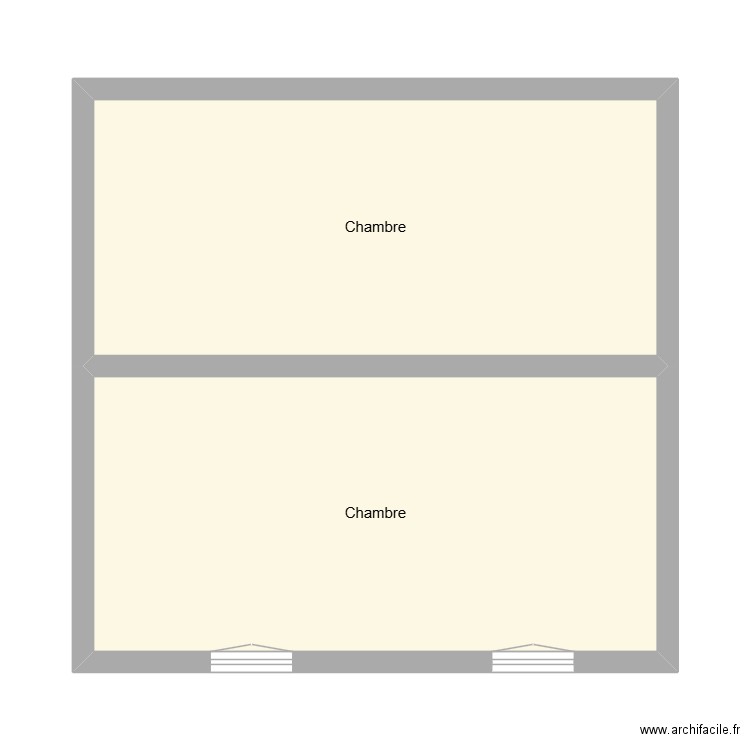 EL FILALI état initial étage. Plan de 2 pièces et 44 m2