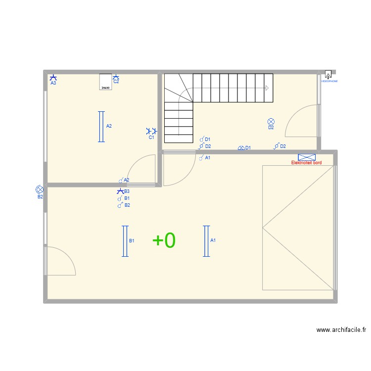 tulay abla ev. Plan de 3 pièces et 49 m2