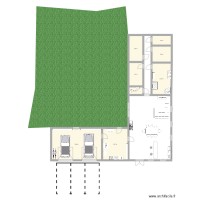 Maison plan pied 110 m2 habitable avec pièce de vie de 70m2 chambre enfant côté terrasse