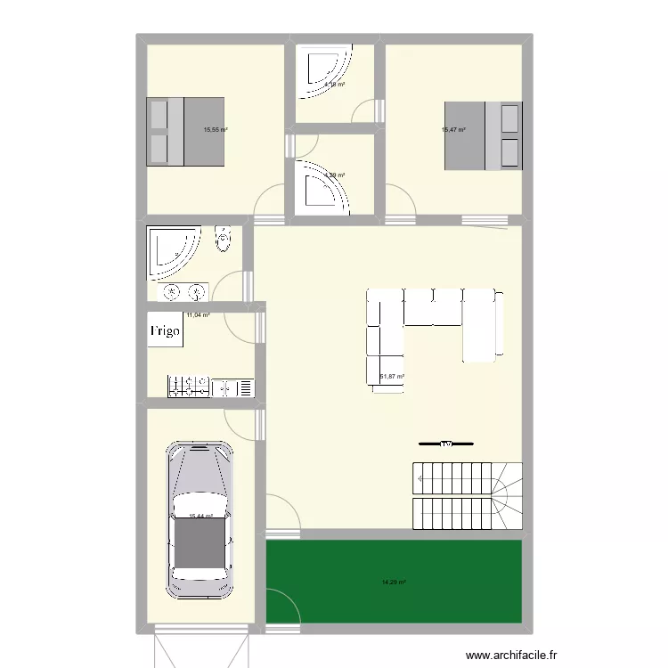 Maison 1. Plan de 