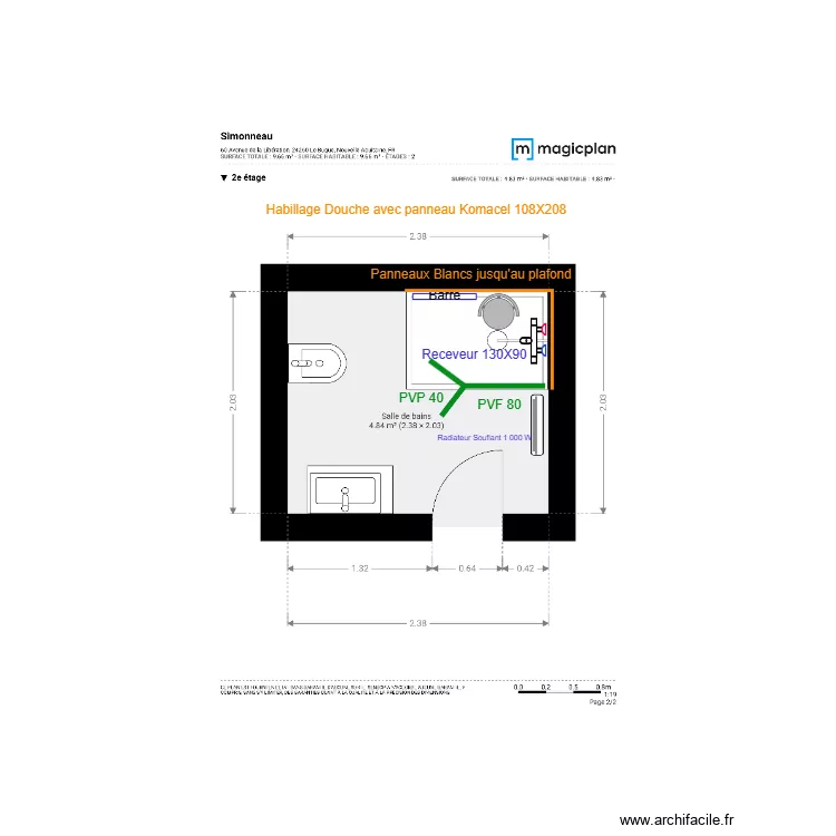 Plan Projet  Simonneau. Plan de 