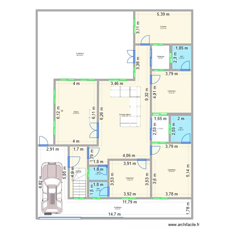 Saint Louis 300 m -Escalier - V5. Plan de 
