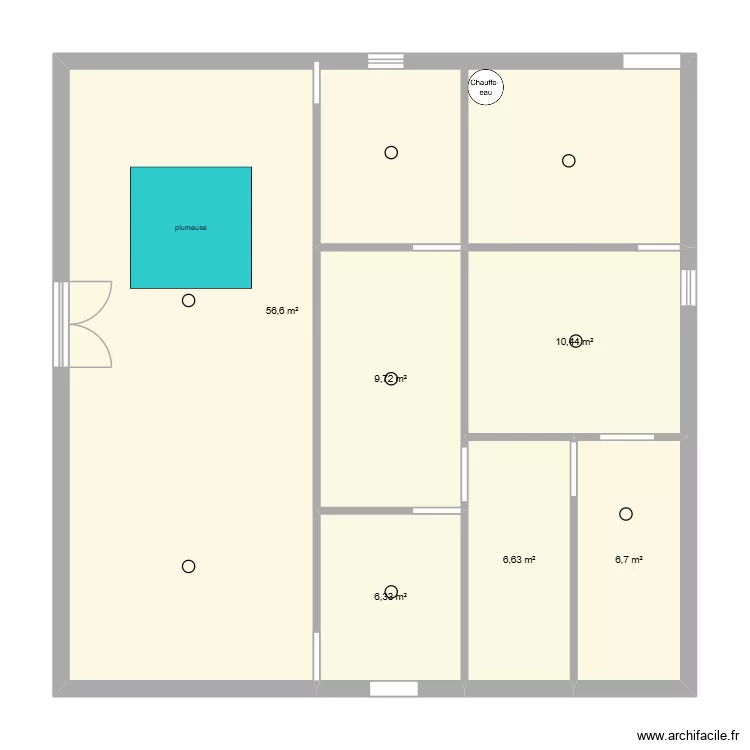 labo. Plan de 6 pièces et 96 m²