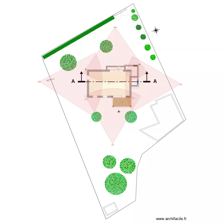 Plan de masse avant. Plan de 5 Pièces et 228 m²