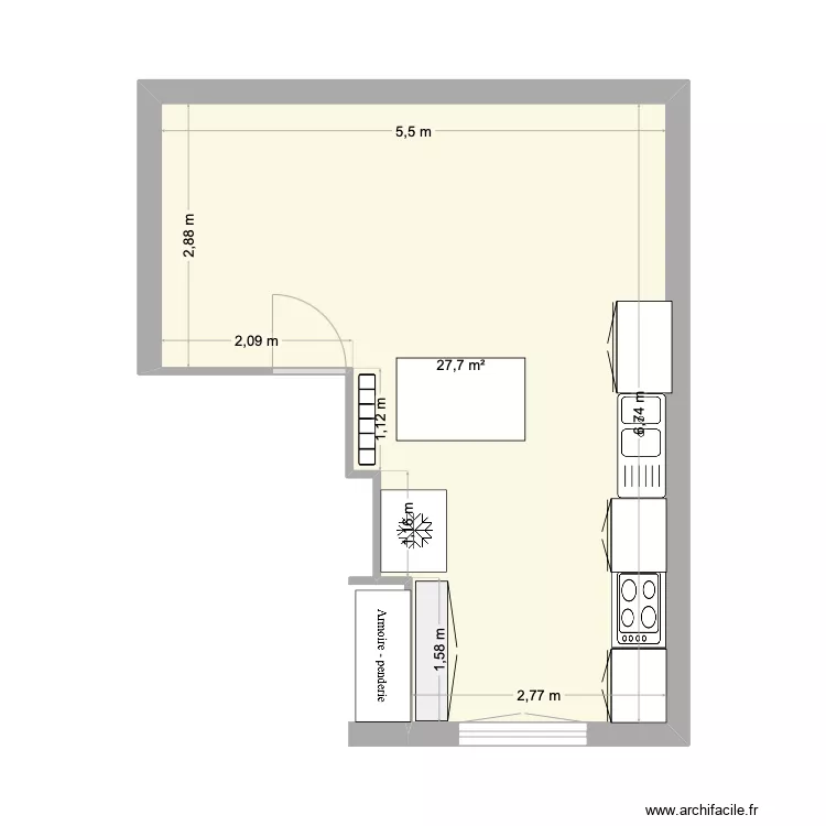 cuisine 87 GS N°3. Plan de cuisine 87 GS N°3. Plan de