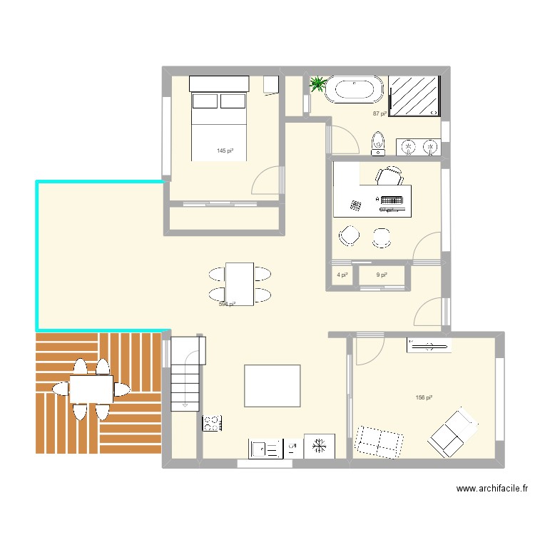 Maison 2. Plan de 7 pièces et 101 m2
