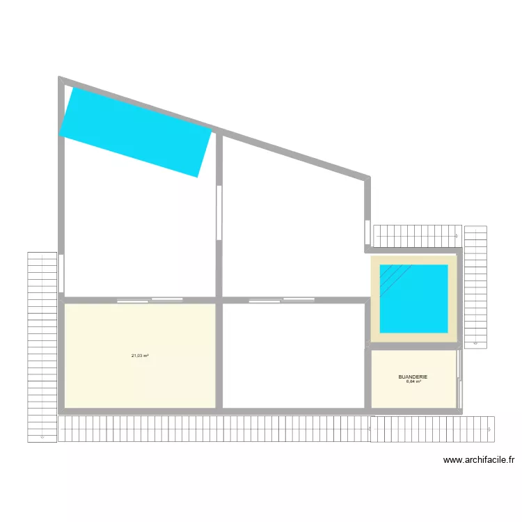 PFFFFFF. Plan de 2  et 28 m²