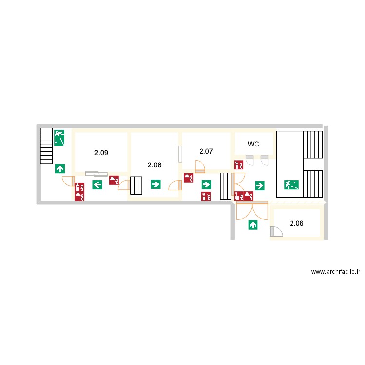  Sacré Coeur de Stockel - Nouveau bâtiment - Etage 2. Plan de 5 pièces et 6 m2