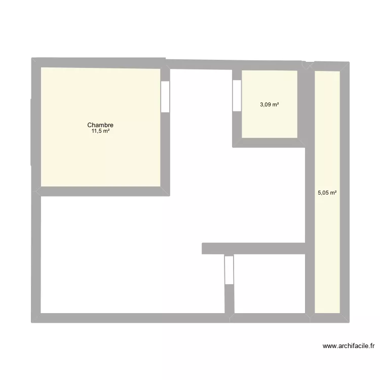 Grenier am&eacute;nag&eacute;. Plan de 3  et 20 m²