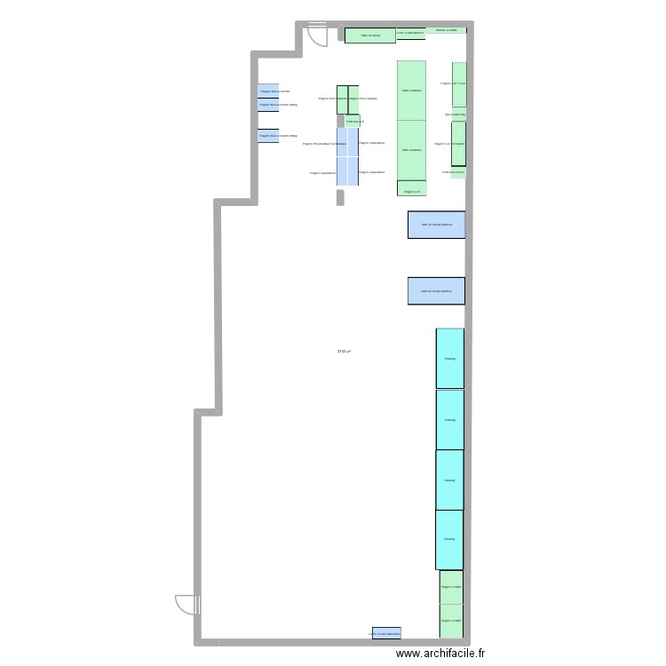 Shop layout. Plan de 1 pièce et 255 m2