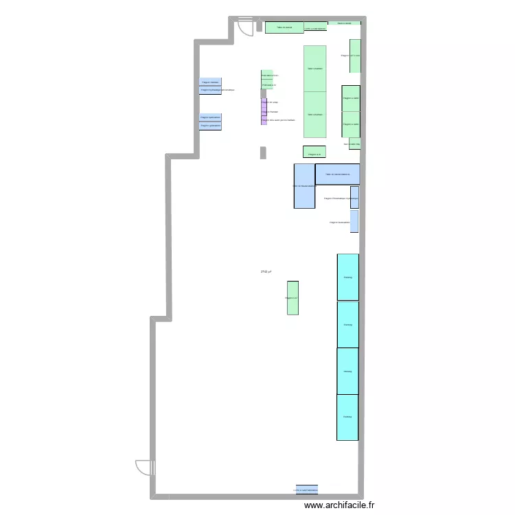 Shop layout. Plan de Shop layout. Plan de
