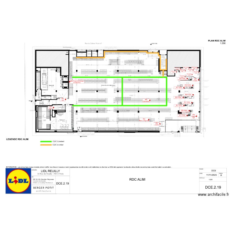 CDM - LIDL - RUILLY. Plan de 1 pièce et 166 m2