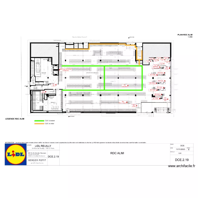 CDM - LIDL - RUILLY. Plan de 1 pièce et 166 m²