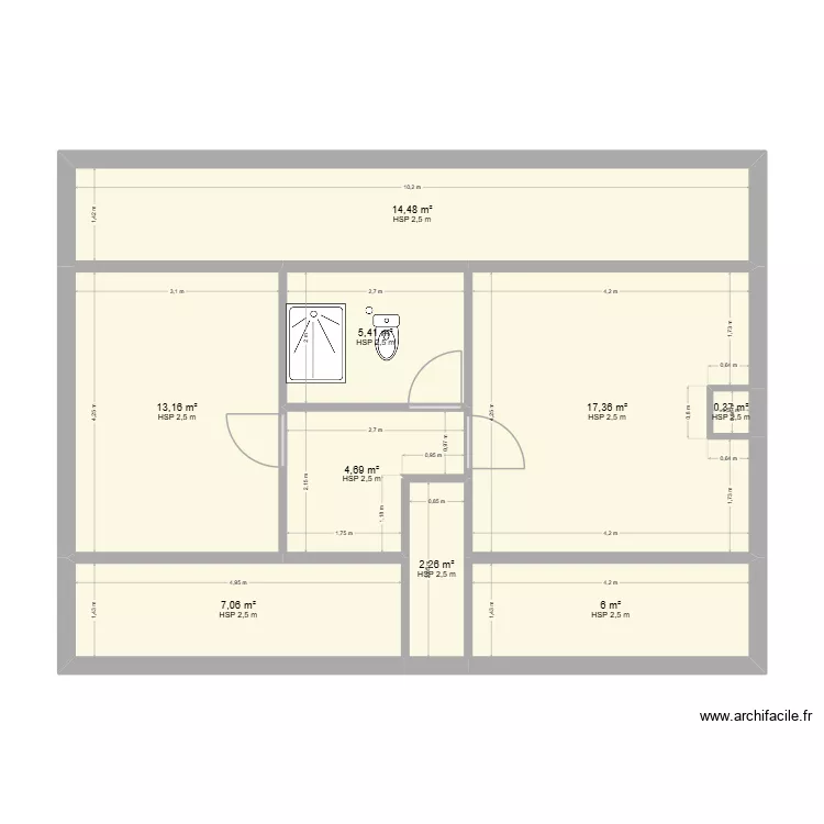 projet maison 1. Plan de 9  et 71 m²